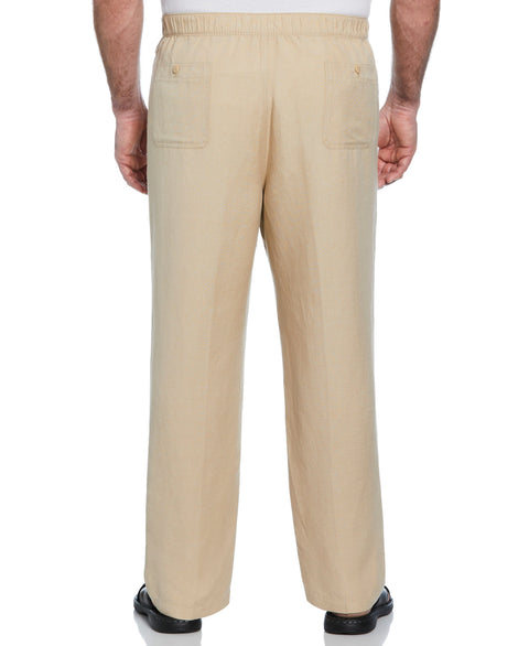 Big and Tall Linen Blend Core Drawstring Pant (Irish Cream) 