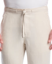 Linen Blend Drawstring Pant (Egret) 