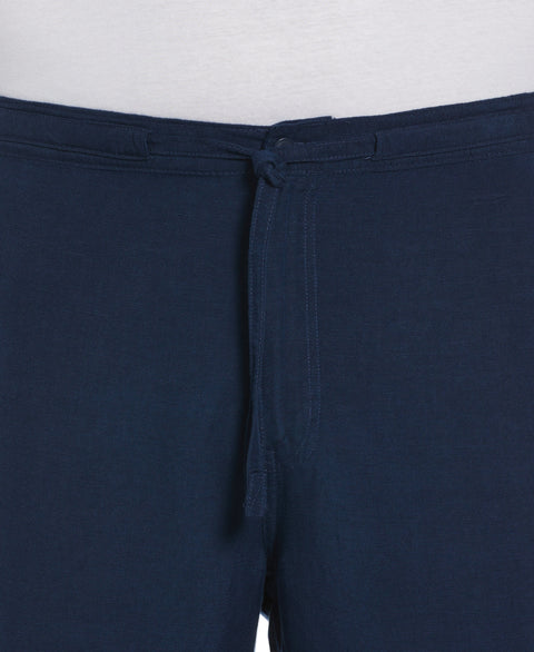 Big and Tall Linen Blend Core Drawstring Pant (Dress Blues) 