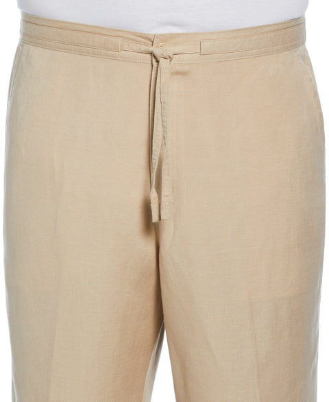 Big and Tall Linen Blend Core Drawstring Pant (Irish Cream) 