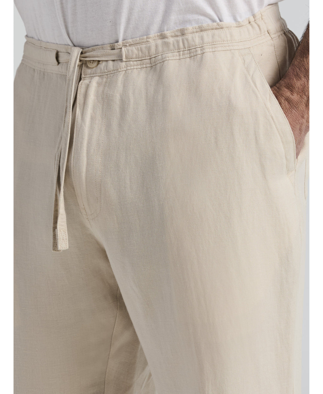 Big & Tall Linen-Blend Core Drawstring Pants-Pants-Cubavera