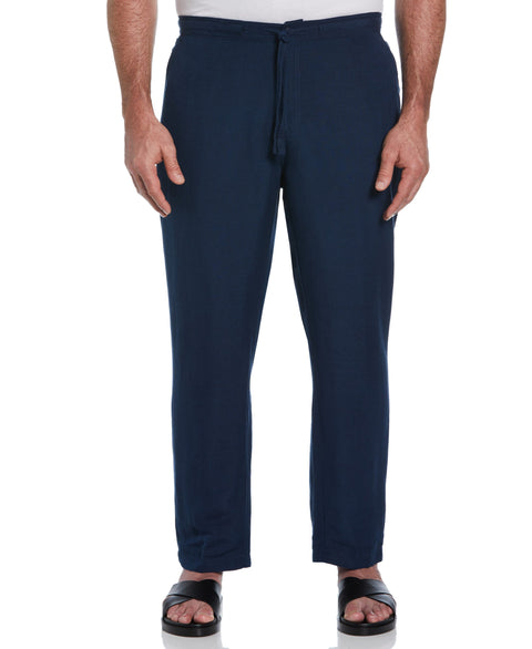 Big and Tall Linen Blend Core Drawstring Pant (Dress Blues) 