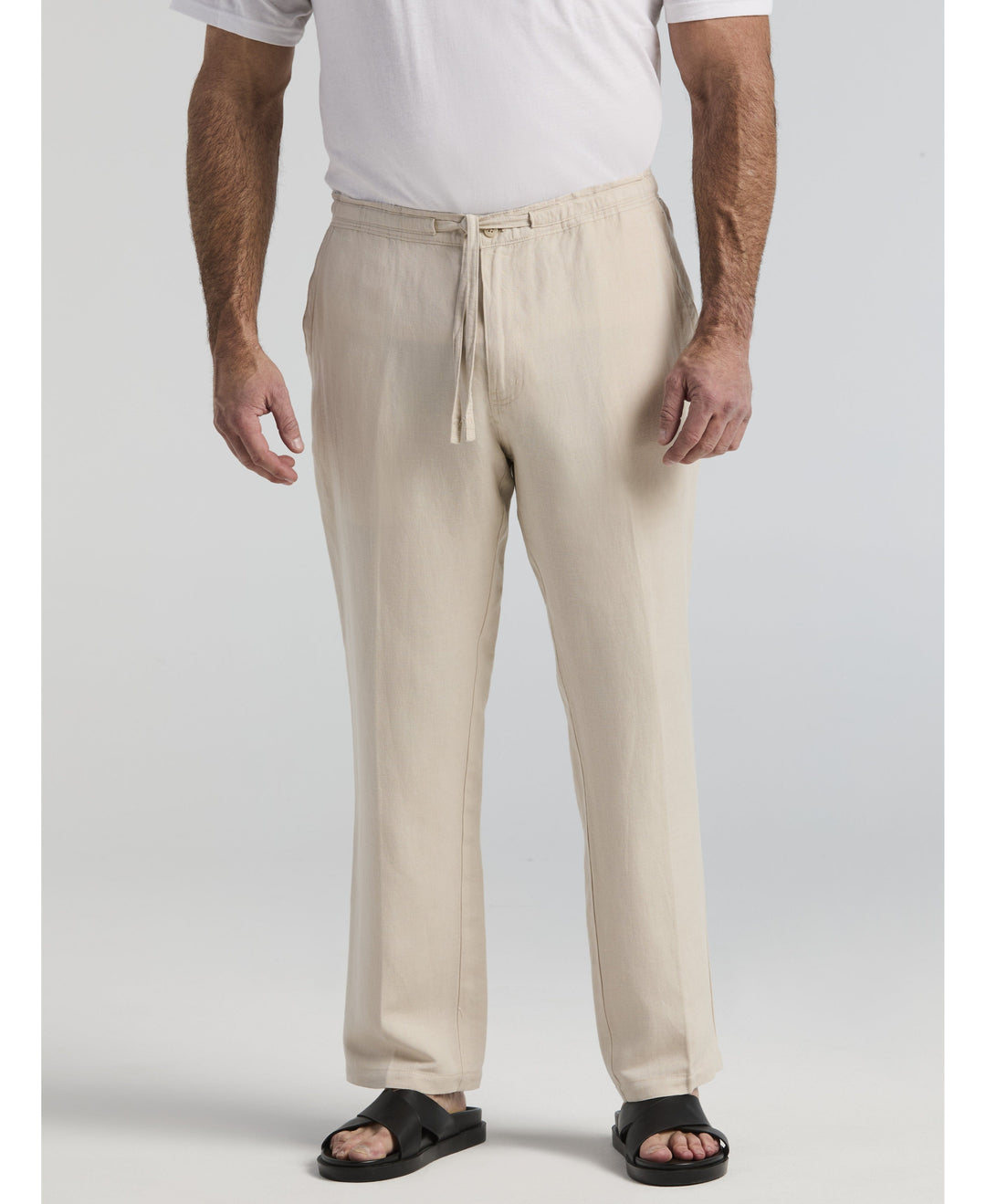 Big & Tall Linen-Blend Core Drawstring Pants-Pants-Silver Lining-2XB-30-Cubavera