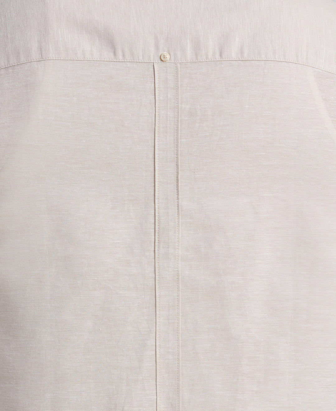 Big & Tall Linen Blend Cross Dye Guayabera Shirt (Silver Lining) 