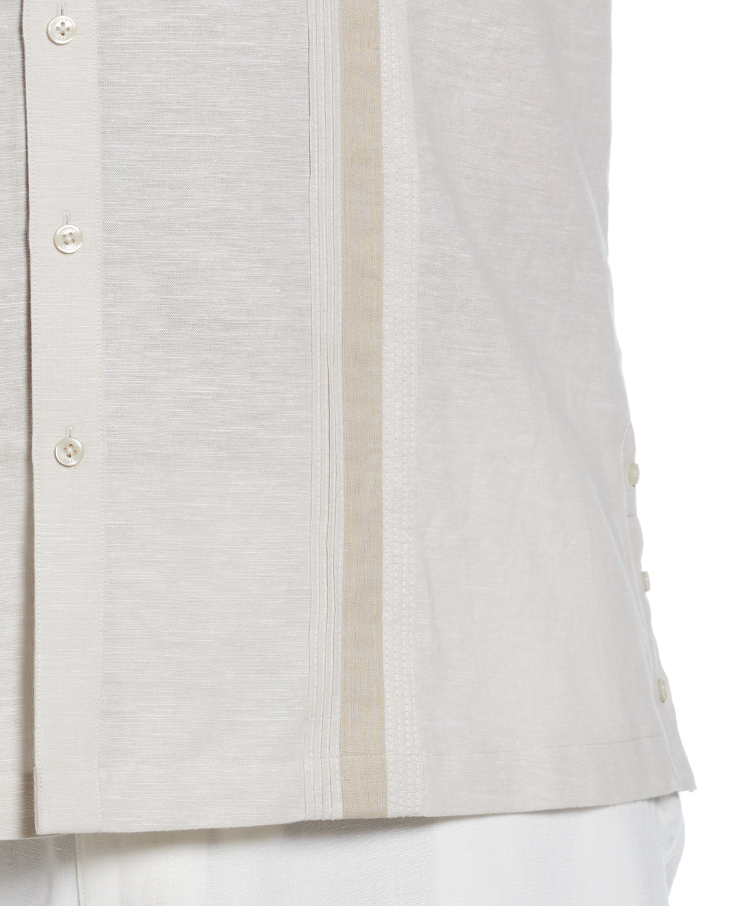 Big & Tall Linen Blend Cross Dye Guayabera Shirt (Silver Lining) 