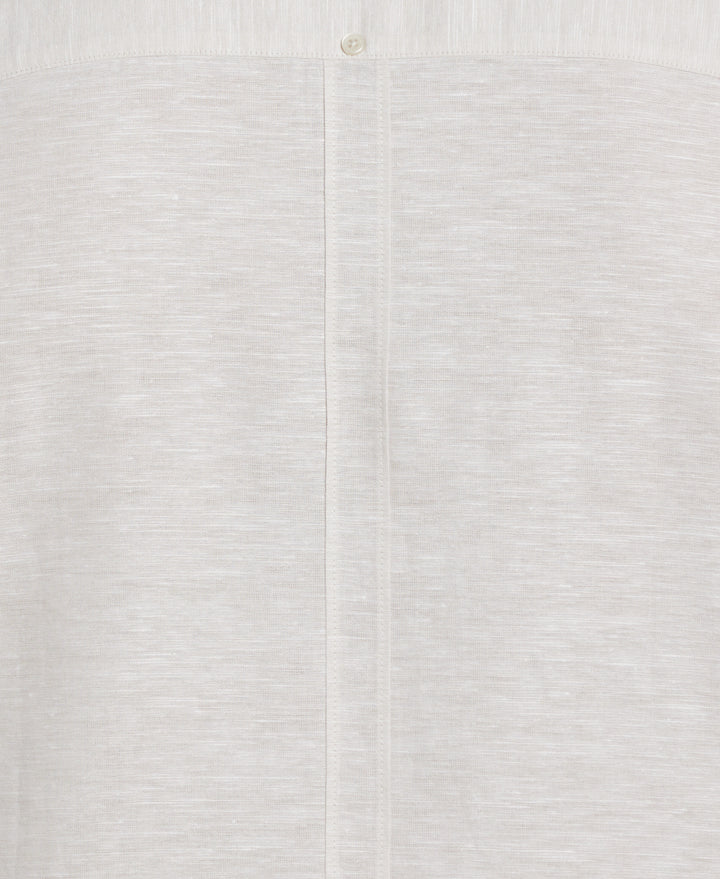 Big & Tall Linen Blend Cross Dye Guayabera Shirt (Silver Lining) 