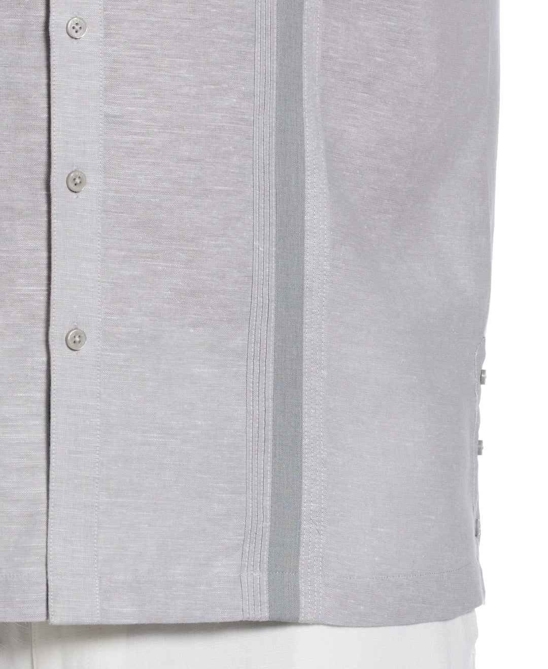 Big & Tall Linen Blend Cross Dye Guayabera Shirt (Sleet) 