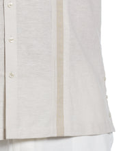 Big & Tall Linen Blend Cross Dye Guayabera Shirt (Silver Lining) 
