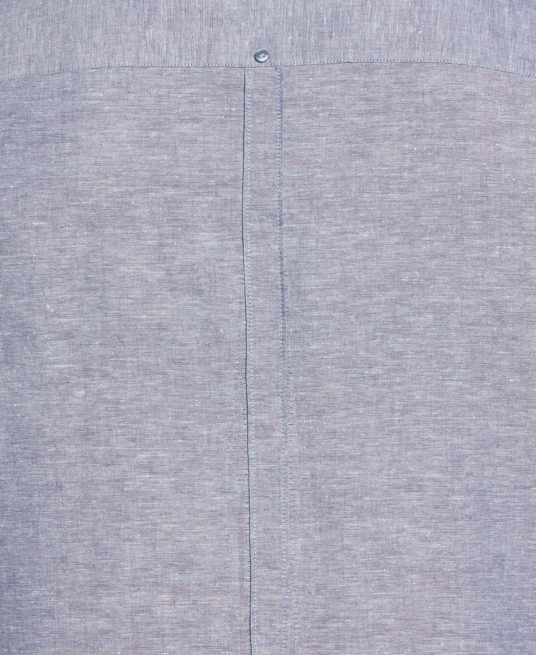 Big & Tall Linen Blend Guayabera Shirt (Ensign Blue) 