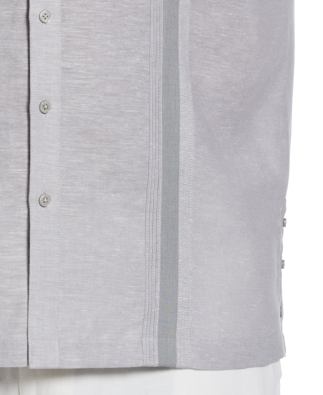 Big & Tall Linen Blend Cross Dye Guayabera Shirt (Sleet) 