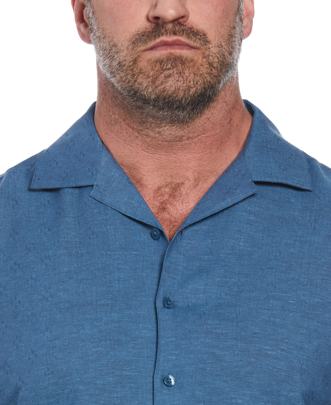 Linen Blend Dobby Camp Collar Shirt (Spellbound) 