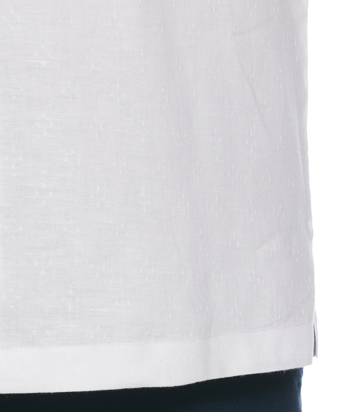 Linen Blend Dobby Camp Collar Shirt (Brilliant White) 