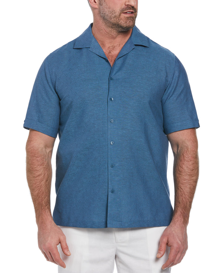 Linen Blend Dobby Camp Collar Shirt (Spellbound) 