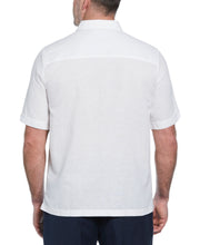 Big & Tall Linen Blend Embroidered Panel Shirt (Brilliant White) 