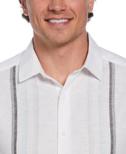 Linen Blend Gradient Panel Shirt (Brilliant White) 