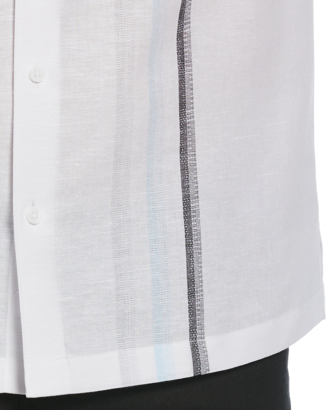 Linen Blend Gradient Panel Shirt (Brilliant White) 