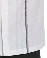 Linen Blend Gradient Panel Shirt (Brilliant White) 