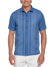Linen Blend Gradient Panel Shirt (Dutch Blue) 