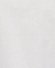 Linen Blend Guayabera Shirt with Geo Embroidered Panels (Brilliant White) 