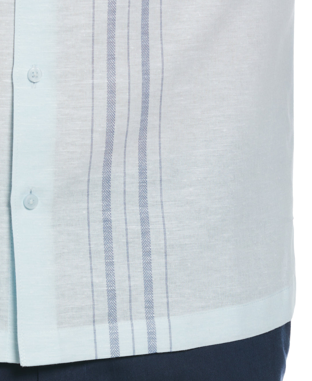 Linen Blend Herringbone Panel Shirt (Aqua Esque) 