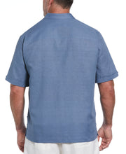 Linen Blend No Pocket Guayabera Shirt (Captains Blue) 