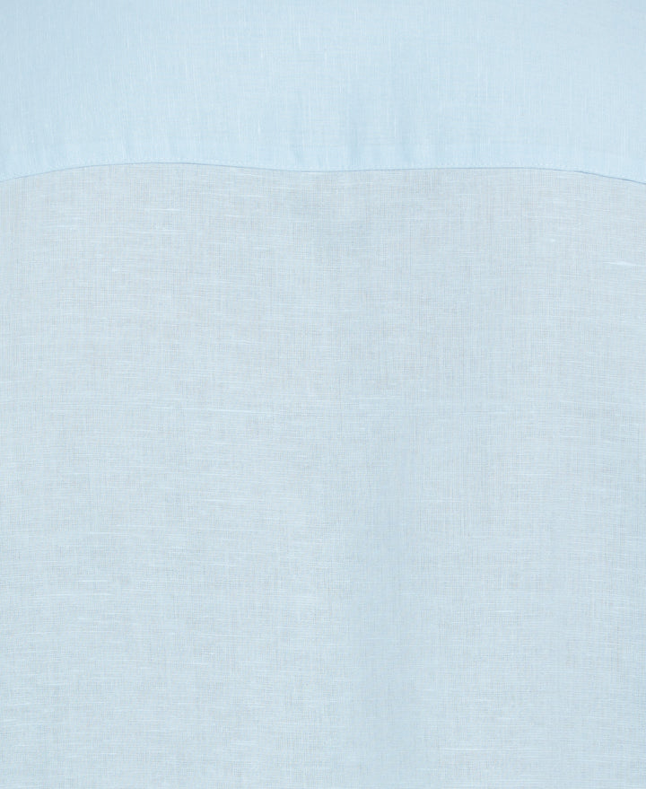 Big & Tall Linen Blend Guayabera Shirt (Dream Blue) 