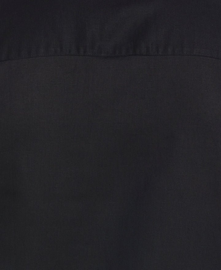 Big & Tall Linen Blend Guayabera Shirt (Jet Black) 