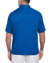 Big & Tall Linen Blend No Pocket Guayabera Shirt (True Blue) 