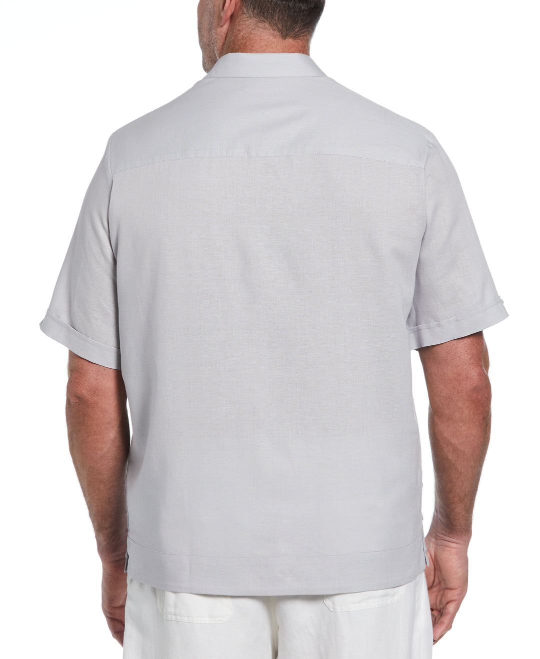 Big & Tall Linen Blend Guayabera Shirt (Micro Chip) 