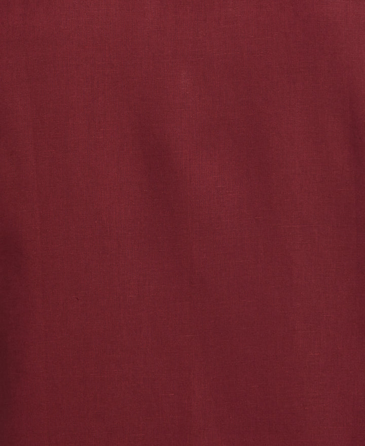 Big & Tall Linen Blend Guayabera Shirt (Cabernet) 