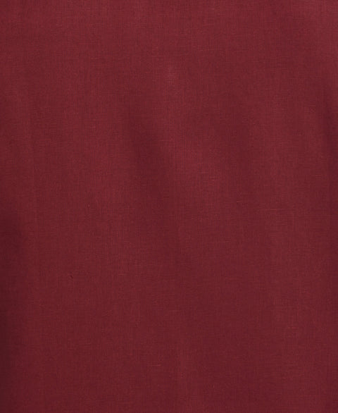Linen Blend No Pocket Guayabera Shirt (Cabernet) 