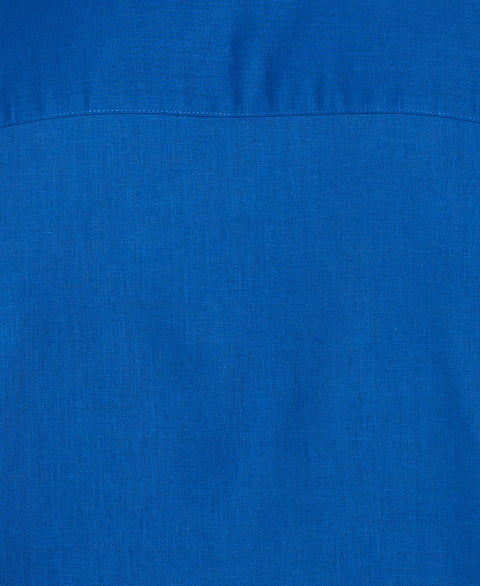 Big & Tall Linen Blend No Pocket Guayabera Shirt (True Blue) 