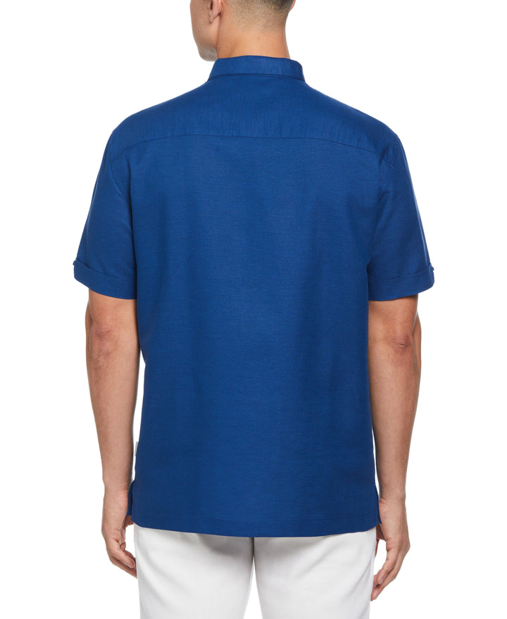 Big & Tall Linen Blend Ombre Stripe Shirt-Casual Shirts-Cubavera