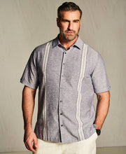 Big & Tall Linen Blend Panel Shirt-Casual Shirts-Cubavera