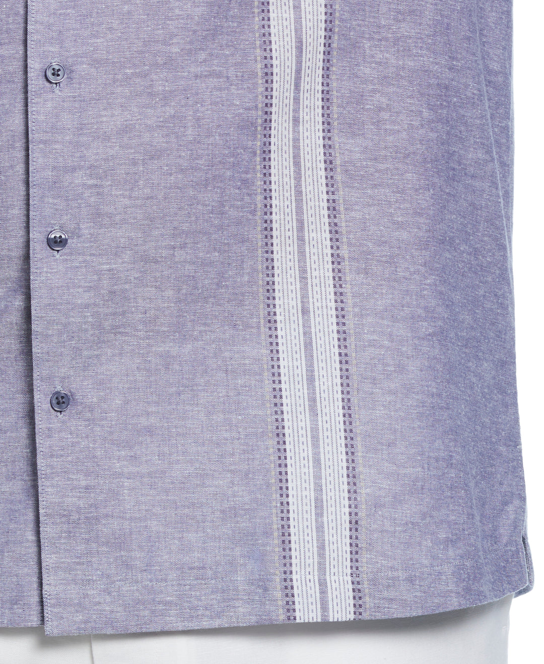 Big & Tall Linen Blend Panel Shirt (Skipper Blue) 