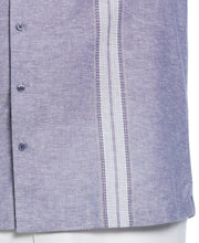 Big & Tall Linen Blend Panel Shirt (Skipper Blue) 
