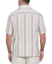 Big & Tall Linen Blend Striped Panel Shirt (Egret) 