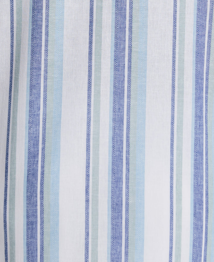 Big & Tall Linen Blend Striped Panel Shirt (Forget Me Not) 