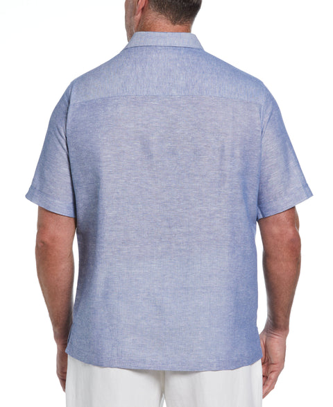 Big & Tall Linen Blend Textured Panel Shirt (Limoges) 