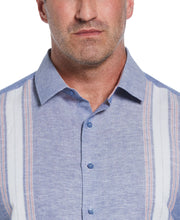 Big & Tall Linen Blend Textured Panel Shirt (Limoges) 