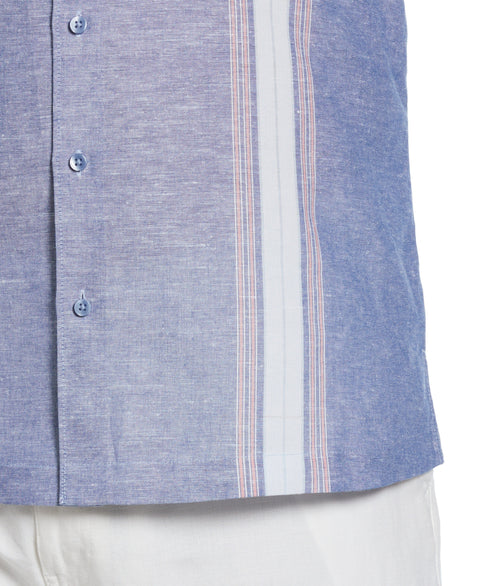 Big & Tall Linen Blend Textured Panel Shirt (Limoges) 