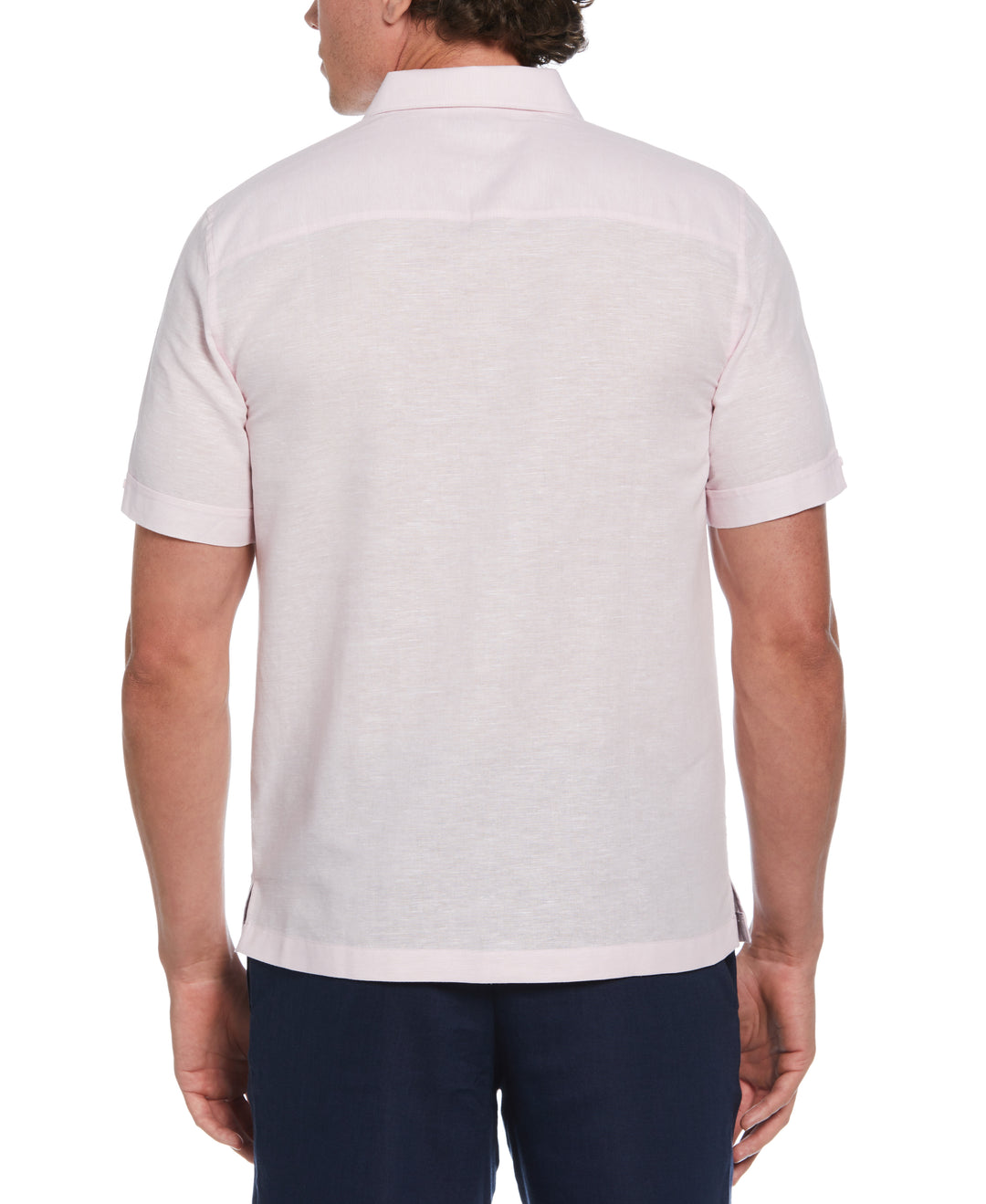 Linen Blend Tri-Color Panel Shirt (Pink Tulle) 