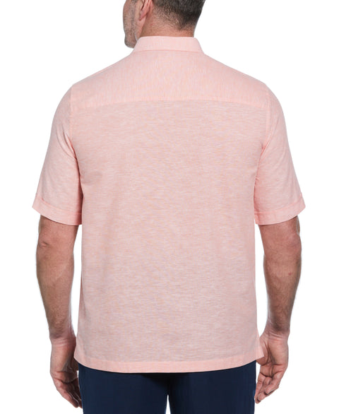 Big & Tall Linen Blend Tuck Panel Shirt (Lantana) 