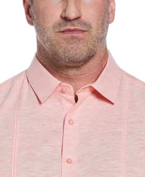 Big & Tall Linen Blend Tuck Panel Shirt (Lantana) 