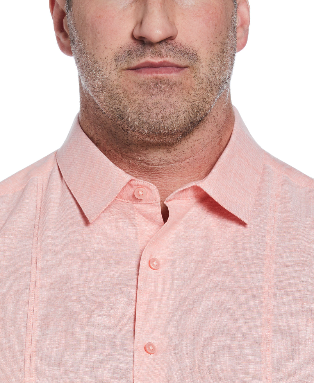 Big & Tall Linen Blend Tuck Panel Shirt (Lantana) 