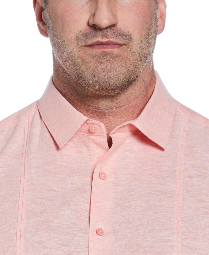 Big & Tall Linen Blend Tuck Panel Shirt (Lantana) 