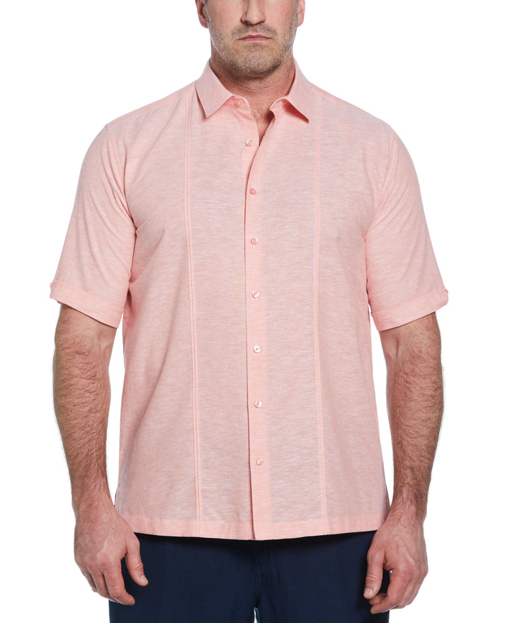 Big & Tall Linen Blend Tuck Panel Shirt (Lantana) 