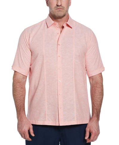 Big & Tall Linen Blend Tuck Panel Shirt (Lantana) 