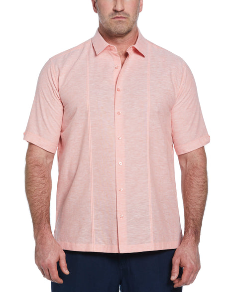 Big & Tall Linen Blend Tuck Panel Shirt (Lantana) 