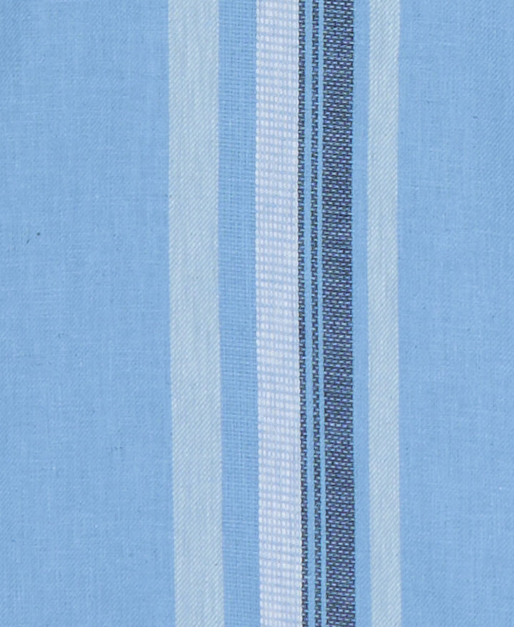 Big & Tall Linen Blend Vertical Panel Dobby Shirt (Lichen Blue) 